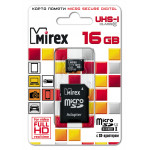 Mirex MicroSDHC 16Gb Class10 UHS-I + adp карта памяти