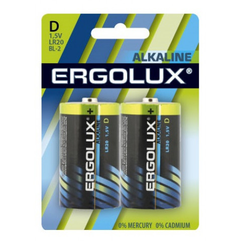 Ergolux LR20 bl2 батарейки Ergolux LR20 bl2 батарейки