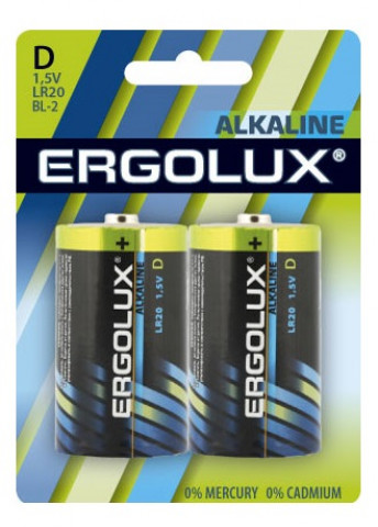 Ergolux LR20 bl2 батарейки