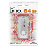 Mirex USB2.0 64Gb Swivel White флешка