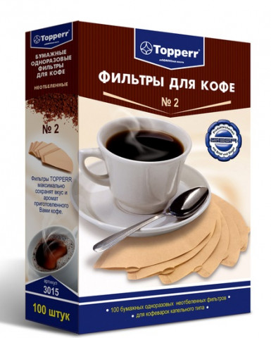 Topper 3015 фильтр для кофеварок №2 (100штук) н/о