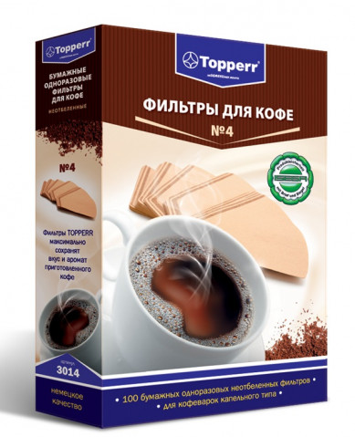 Topper 3014 фильтр для кофеварок №4 (100штук) н/о