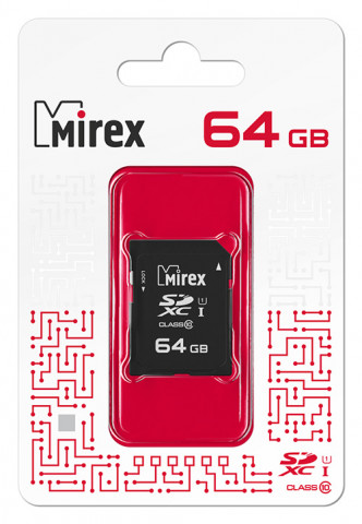 Mirex MicroSDXC 64Gb Class10 UHS-1 + adp карта памяти