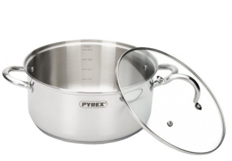 Pyrex кастрюля с крышкой 4.7 л, 24 см