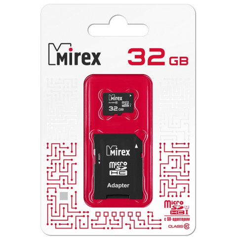 Mirex MicroSDHC 32Gb Class10 + adp карта памяти 