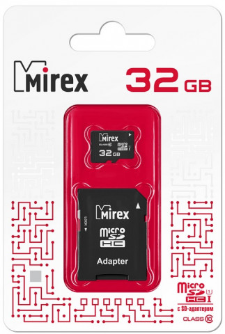 Mirex MicroSDHC 32Gb Class10 + adp карта памяти 