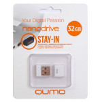 Qumo USB2.0 32GB Nano White флешка
