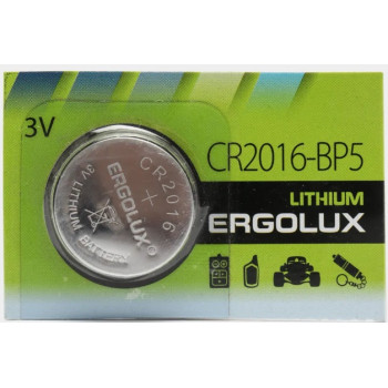 Ergolux CR2016 батарейка 1 штука 