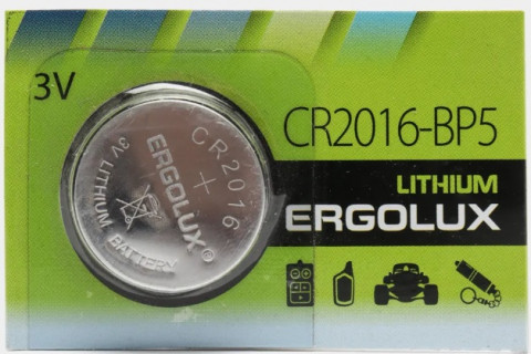 Ergolux CR2016 батарейка 1 штука 