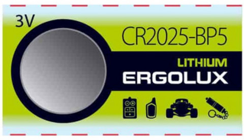 Ergolux CR2025 батарейка 1 штука 