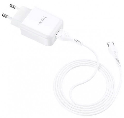 Hoco N2 2.1A White 1USB Type-C зарядное устройство