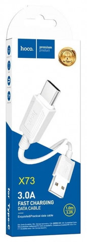 Hoco X73 USB-C-Type-C/3,0A 1m White кабель