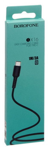 Borofone BX16 USB Type-C/3,0A 1m Black кабель