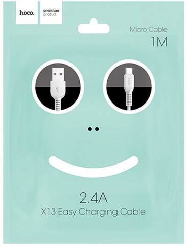 Hoco X13 Easy micro USB/2,4A 1m White кабель