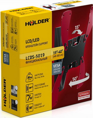 Holder LCDS-5019 черный, кронштейн для ТВ