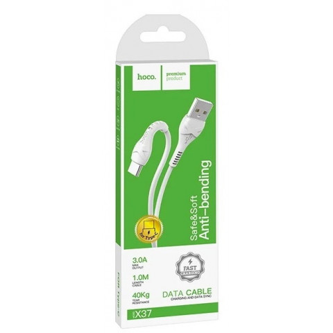 Hoco X37 Cool Power USB-Type-C/3A 1m White кабель