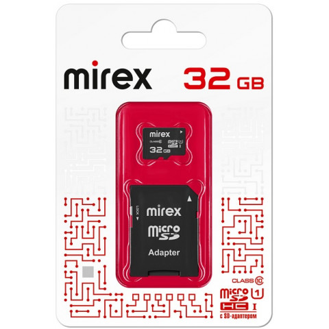 Mirex MicroSDHC 32Gb Class10 UHS-I+adp карта памяти