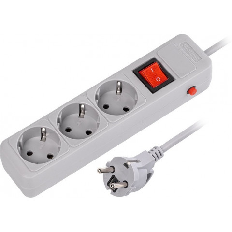 Smartbuy SBSP-3-50-G 3 розетки,5м 16А серый сетевой фильтр Smartbuy SBSP-3-50-G 3 розетки,5м 16А серый сетевой фильтр