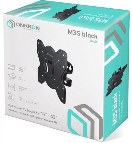 Onkron BASIC M3S Black кронштейн для ТВ Onkron BASIC M3S Black кронштейн для ТВ