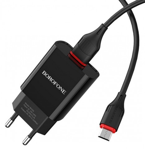 Borofone BA20A 2.1A Black 1USB зарядное устройство Borofone BA20A 2.1A Black 1USB зарядное устройство