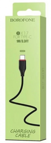 Borofone BX17 USB - Type-C 1m черн/3A кабель Borofone BX17 USB - Type-C 1m черн/3A кабель