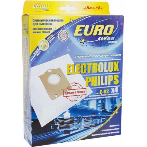 Euro Clean E-02/4 пылесборники (4шт.) Electrolux Philips