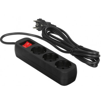 Defender G330 3 m 3 розетки, с заземлением, черный Defender G330 3 m 3 розетки, с заземлением, черный