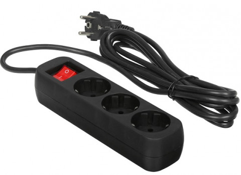 Defender G330 3 m 3 розетки, с заземлением, черный Defender G330 3 m 3 розетки, с заземлением, черный