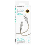Borofone BX116 USB - Type-C 1m серый/3A кабель