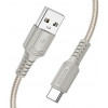 Borofone BX116 USB - Type-C 1m серый/3A кабель