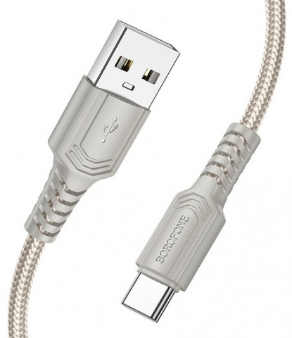 Borofone BX116 USB - Type-C 1m серый/3A кабель