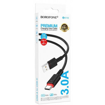 Borofone BX110 USB - Type-C 1m черн/3A кабель Borofone BX110 USB - Type-C 1m черн/3A кабель