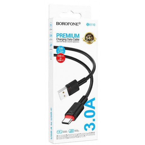 Borofone BX110 USB - Type-C 1m черн/3A кабель