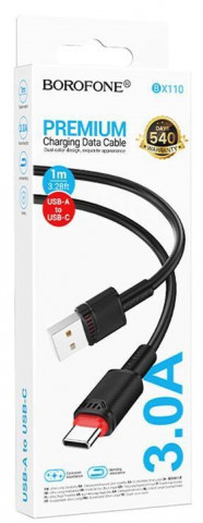 Borofone BX110 USB - Type-C 1m черн/3A кабель