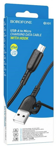 Borofone BX91 USB-micro USB 1m Black /2,4A кабель Borofone BX91 USB-micro USB 1m Black /2,4A кабель