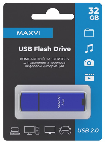 Maxvi USB2.0 MP2 FD32GBUSB20C10MP2 32Gb Синий флешка