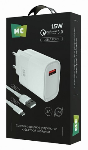 More choice NC09a 3.0A 15W White 1USB Type-C зарядное устройство More choice NC09a 3.0A 15W White 1USB Type-C зарядное устройство