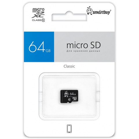 Smartbuy microSD 64Gb C10 карта памяти