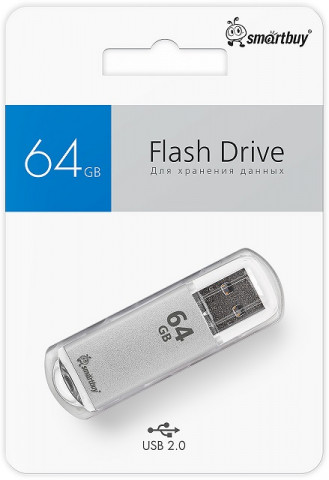 Smartbuy USB 2.0 64Gb V-Cut Silver флешка