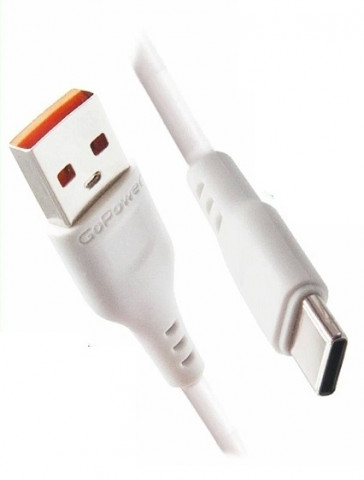 GoPower GP01T USB (m)-Type-C (m) 1.0м 2.4A белый кабель