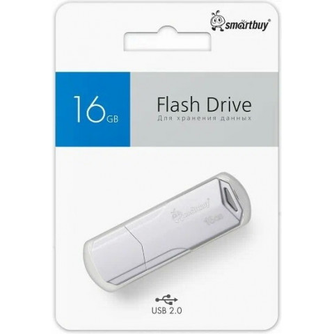 Smartbuy USB 2.0 16Gb Clue белый флешка Smartbuy USB 2.0 16Gb Clue белый флешка