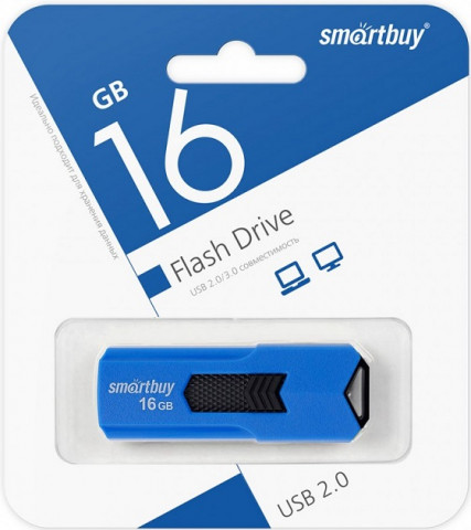 Smartbuy USB 2.0 16Gb Stream синий флешка