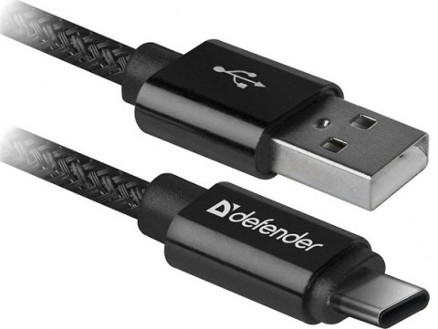 Defender USB09-03T/87814 USB A-Type-C 1м черный кабель