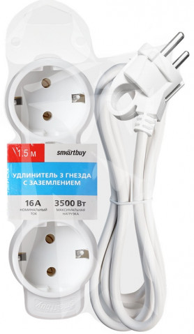 Smartbuy SBE-16-3-1.5-Z 3 розетки,1,5м,с/з удлинитель
