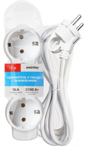 Smartbuy SBE-16-3-10-Z 3 розетки, 10м, с/з удлинитель