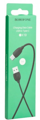 Borofone BX19 USB- Type-C/3,0A 1m черный кабель Borofone BX19 USB- Type-C/3,0A 1m черный кабель