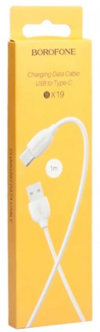 Borofone BX19 USB- Type-C/2,0A 1m белый кабель Borofone BX19 USB- Type-C/2,0A 1m белый кабель
