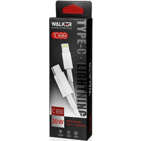 Walker C830, 20W, Type-C - Lighting кабель Walker C830, 20W, Type-C - Lighting кабель