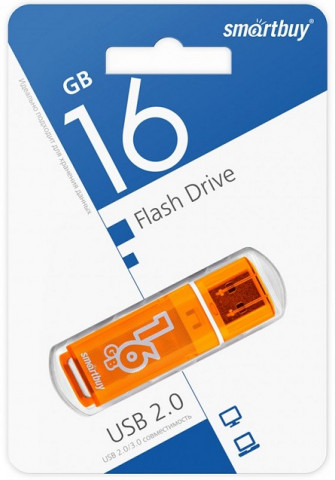 Smartbuy USB 2.0 16Gb Glossy Orange флешка