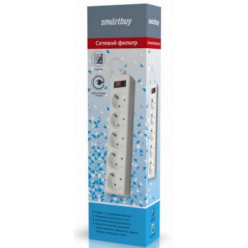 Smartbuy SBSP-18-W, 1.8м, 10A белый сетевой фильтр Smartbuy SBSP-18-W, 1.8м, 10A белый сетевой фильтр